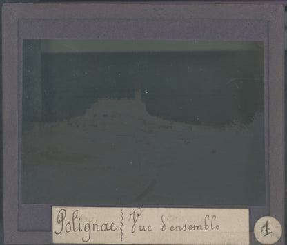 Polignac, village, France, photo plaque verre, noir & blanc, positif 8,5x10 cm