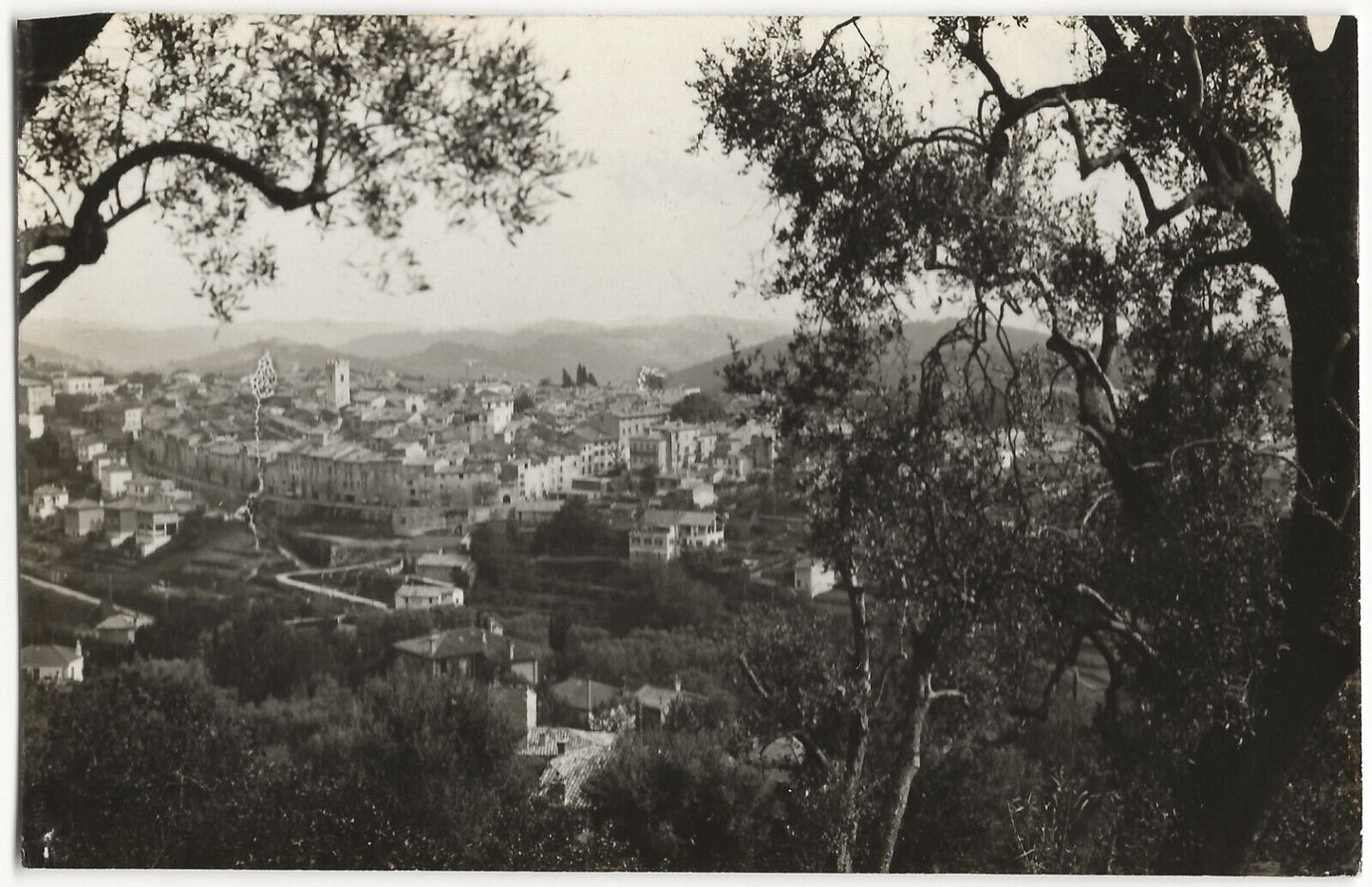 Plaque verre photo ancienne, négatif noir & blanc 9x14 cm, Vence, tirage papier