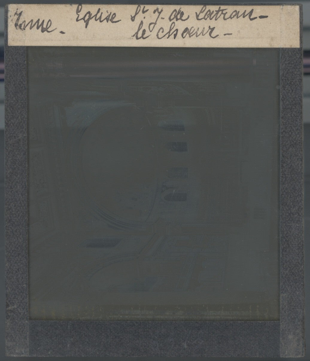 Basilique Saint-Jean-de-Latran, photo ancienne plaque verre, positif 8,5x10 cm
