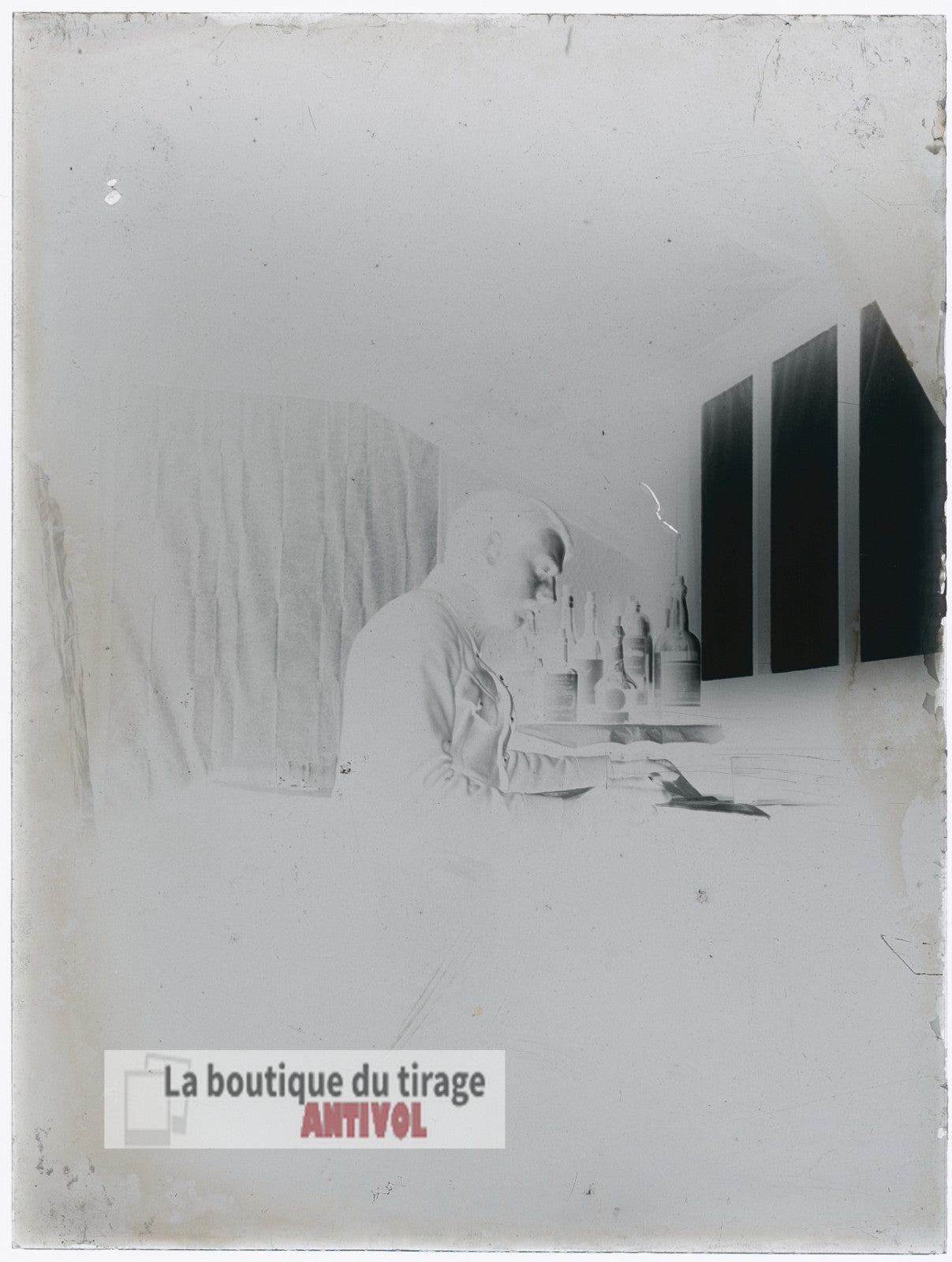 Militaire, soldat, guerre, plaque verre, photo ancienne, négatif 9x12 cm