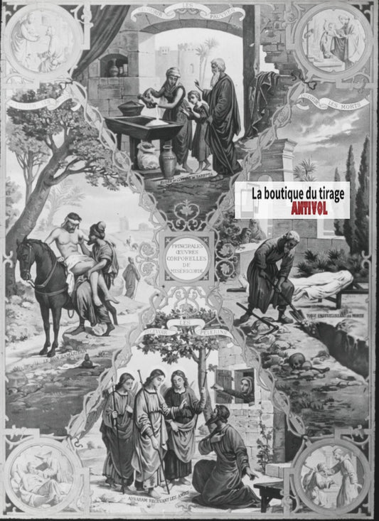 Scène religieuse, catéchisme, dessin peinture, plaque verre, positif 8,5x10 cm