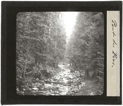 Pont des Fées, Gérardmer, Vosges, photo plaque de verre, positif 8,5x10 cm