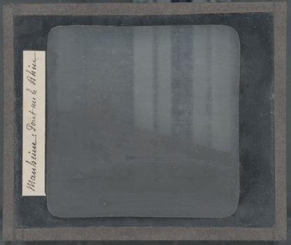 Pont sur le Rhin à Mannheim, Allemagne, photo plaque verre, positif 8,5x10 cm