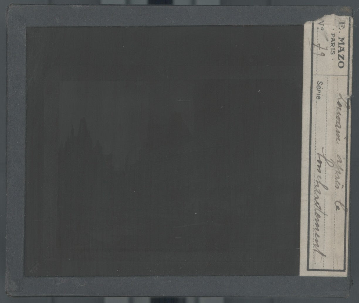 Louvain, bombardement, photo plaque verre, noir & blanc, positif 8,5x10 cm