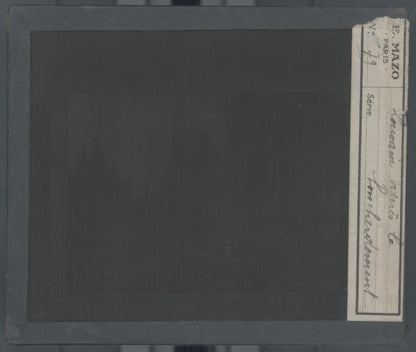 Louvain, bombardement, photo plaque verre, noir & blanc, positif 8,5x10 cm