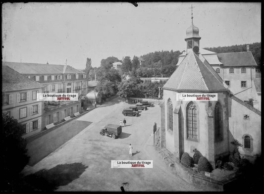 Plaque verre photo ancienne négatif noir et blanc 13x18 cm Trois Epis France
