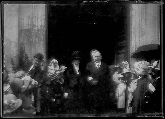 Plaque verre photo négatif noir et blanc 6x9 cm cérémonie vintage glass plate 