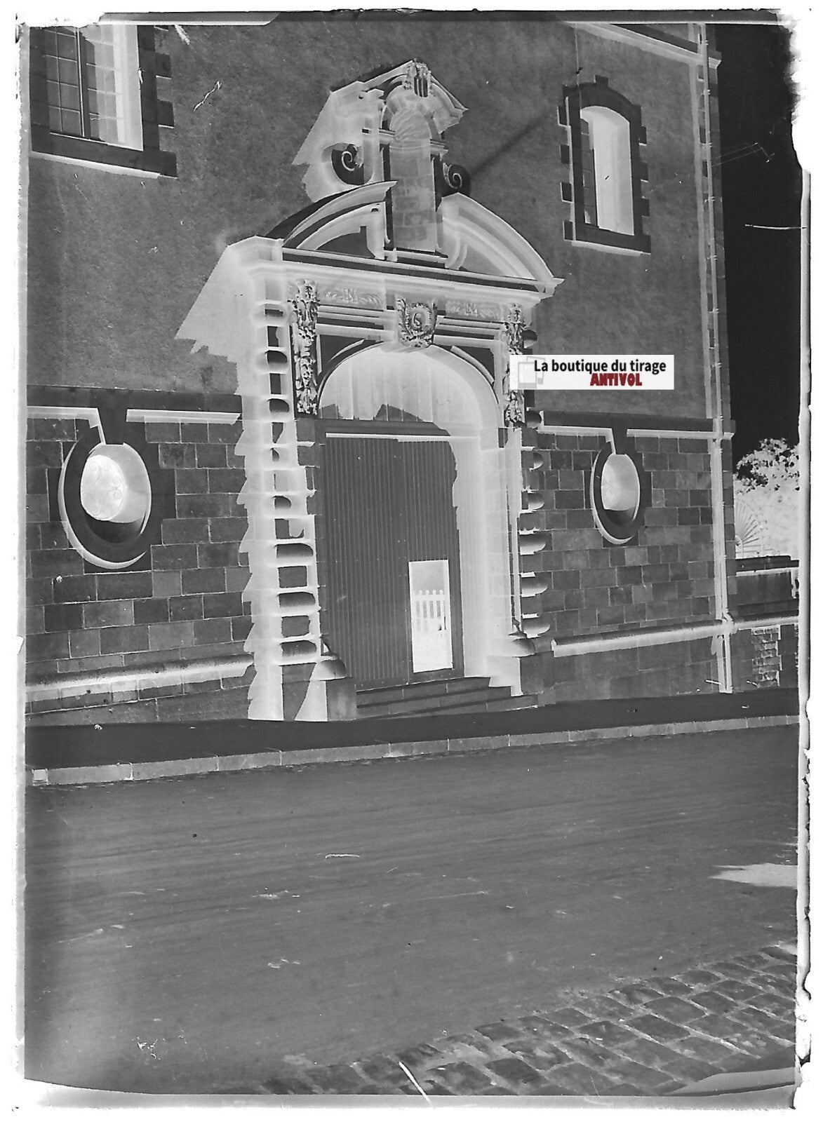 Rennes, centre-ville, Plaque verre photo ancienne, négatif noir & blanc 6x9 cm