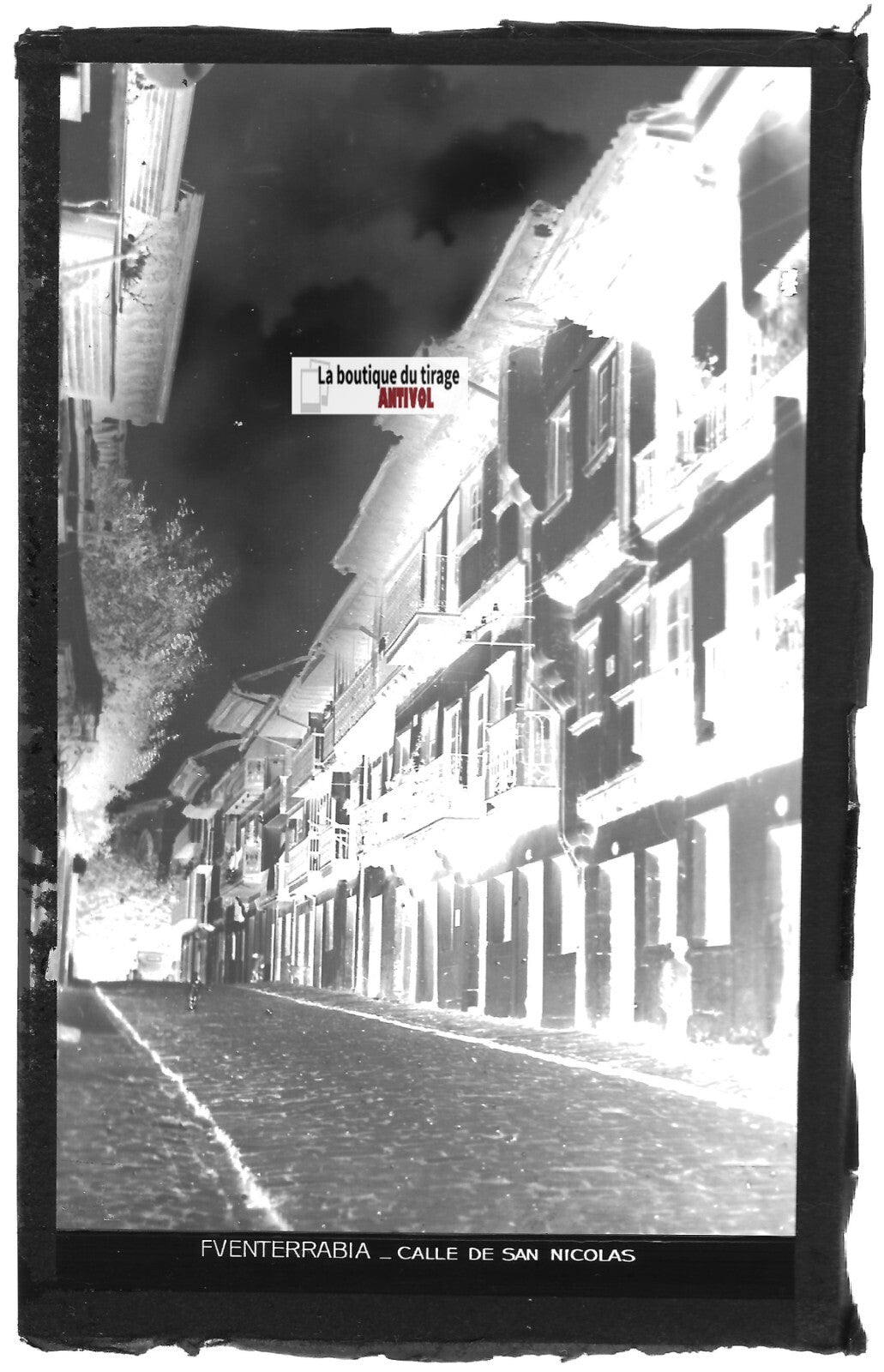 Plaque verre photo vintage négatif noir & blanc 9x14 cm Fuenterrabia 0914114