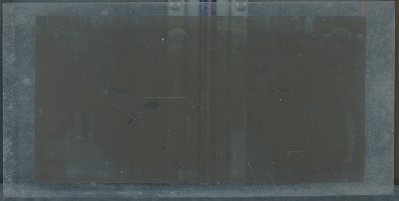 Hippodrome de Longchamp, Paris, stéréoscopie plaque verre, positif 8,5x17 cm