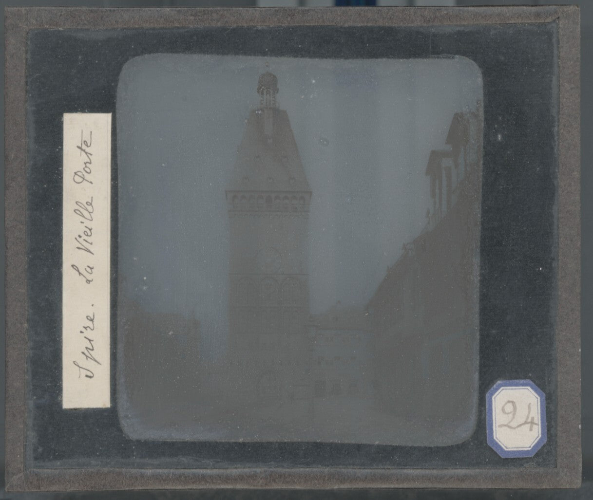 Am Altpörtel, Spire, Allemagne, photo plaque verre, positif 8,5x10 cm