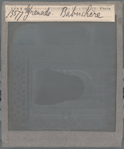 Grenade, Alhambra, Babuchero, photo plaque de verre, positif 8,5x10 cm
