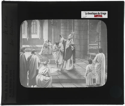 Saint-Martin, photo ancienne plaque verre, noir et blanc, positif 8,5x10 cm