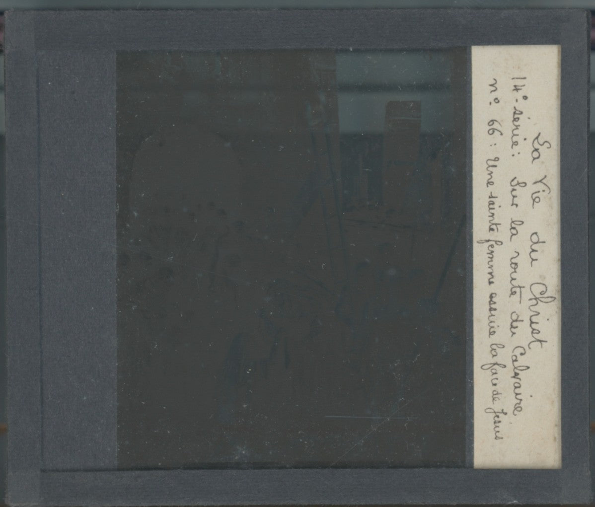 Véronique essuie le visage, photo plaque verre, noir & blanc, 8,5x10 cm