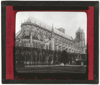 Cathédrale Saint-Étienne de Bourges, photo plaque de verre, positif 8,5x10 cm