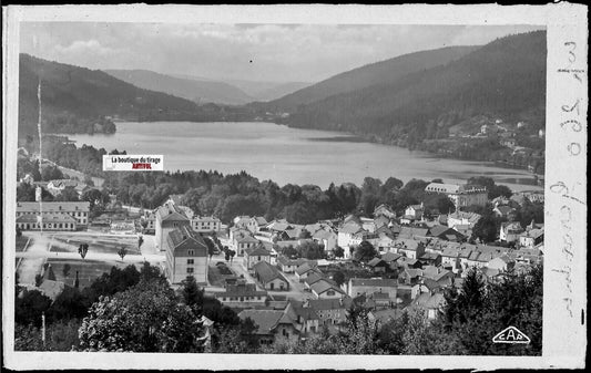 Plaque verre photo négatif noir & blanc 09x14 cm, lac de Gérardmer, Vosges