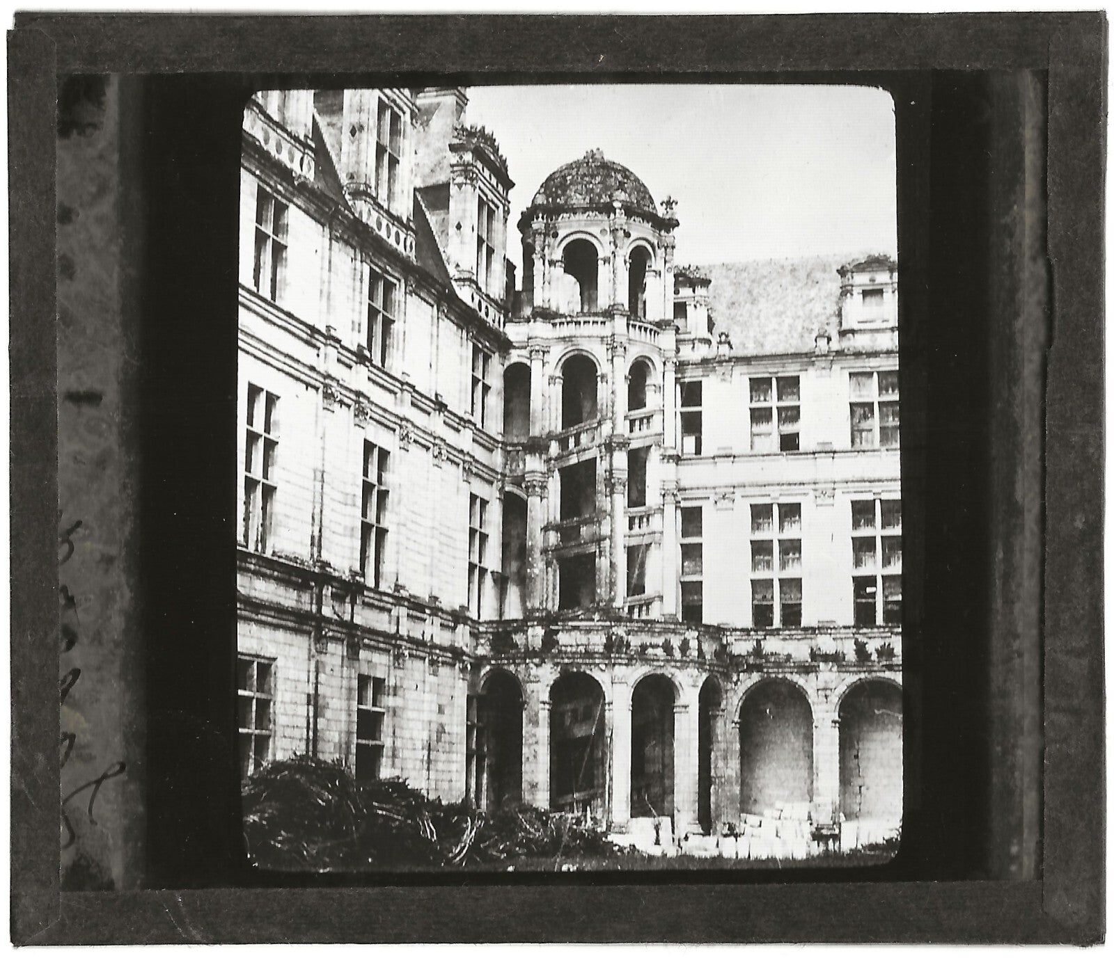 Château de Chambord, François 1er, photo plaque de verre, positif 8,5x10 cm