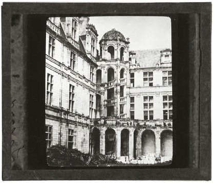 Château de Chambord, François 1er, photo plaque de verre, positif 8,5x10 cm