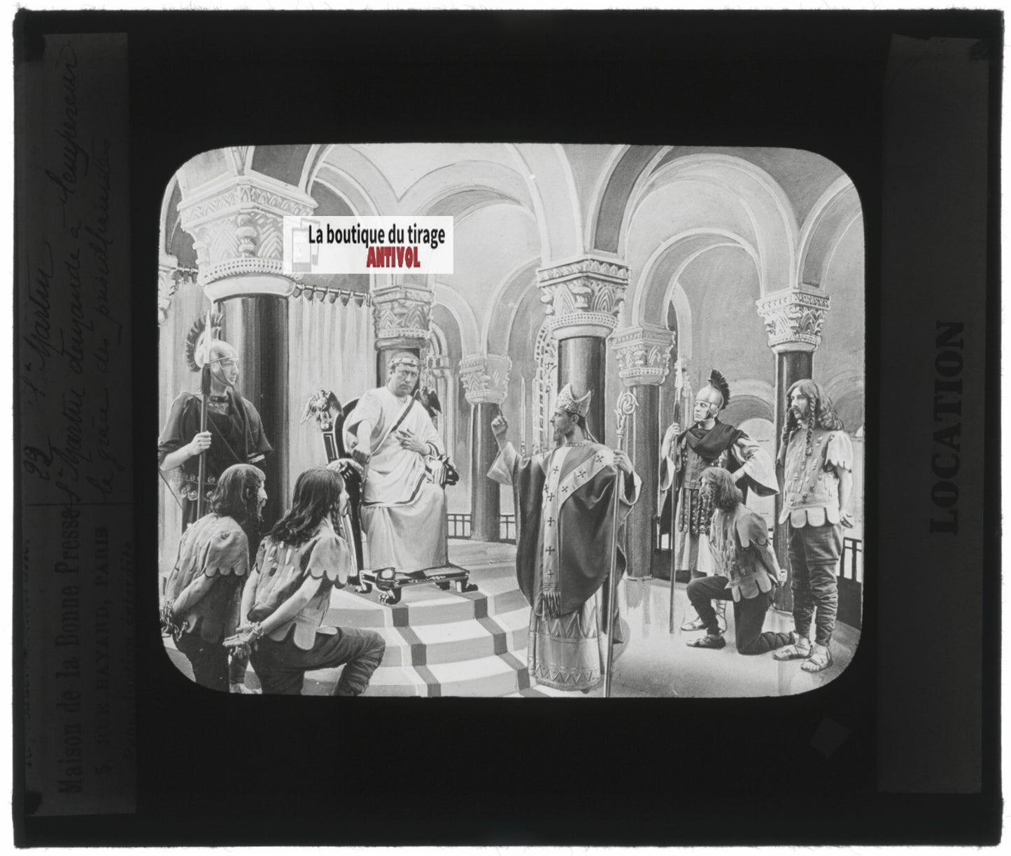 Saint-Martin, photo ancienne plaque verre, noir et blanc, positif 8,5x10 cm