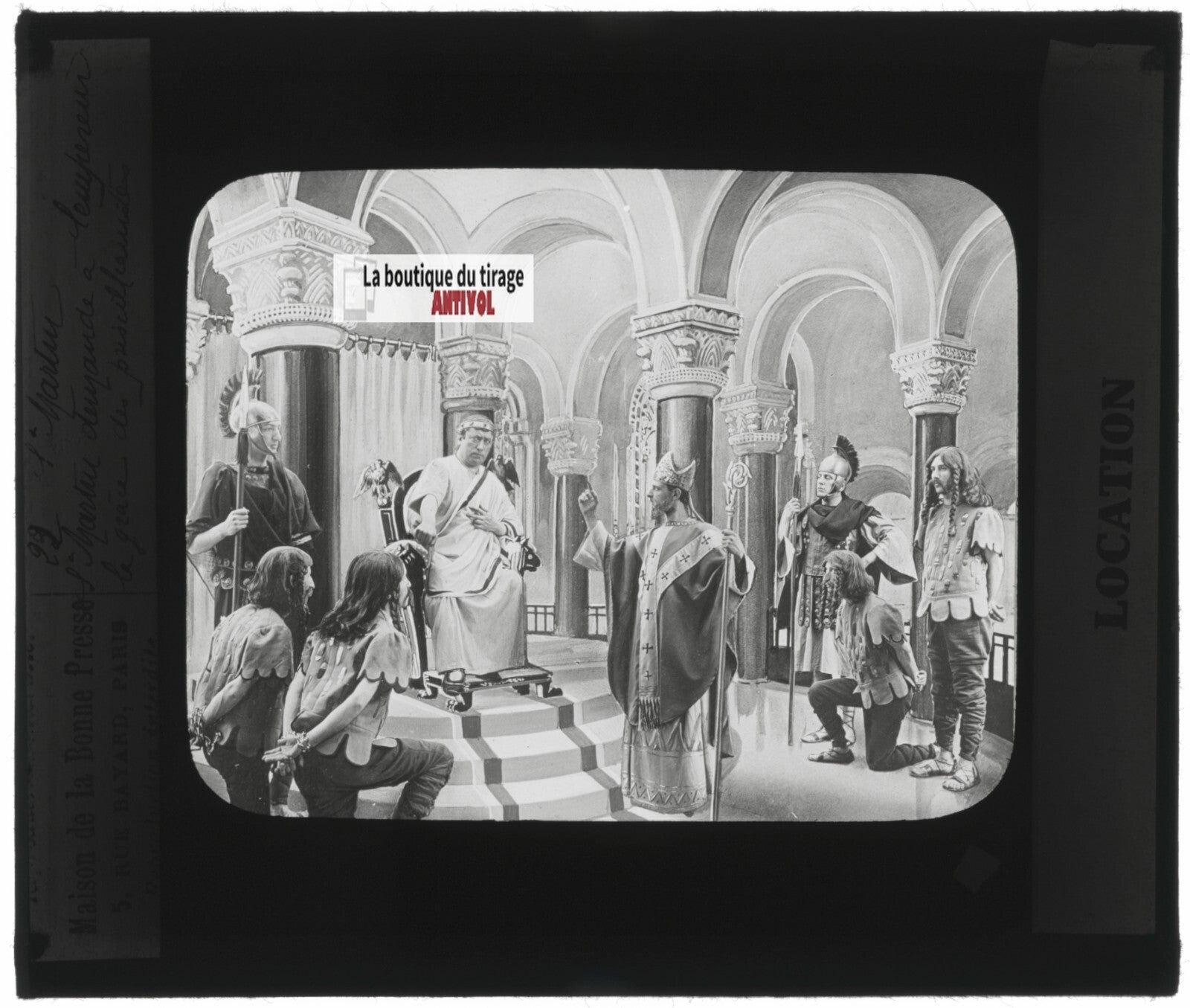 Saint-Martin, photo ancienne plaque verre, noir et blanc, positif 8,5x10 cm