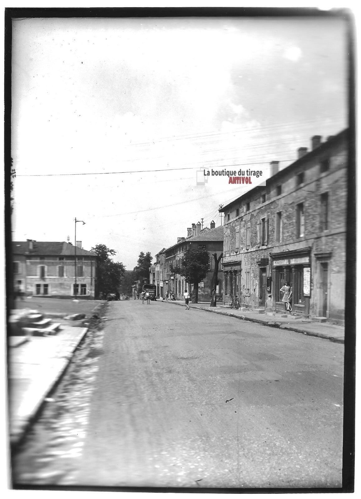 Plaque verre photo ancienne négatif noir et blanc 13x18 cm Stiring-Wendel France