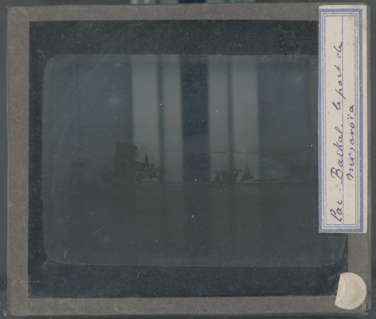 Lac Baïkal, Russie, photo plaque verre, noir & blanc, positif 8,5x10 cm