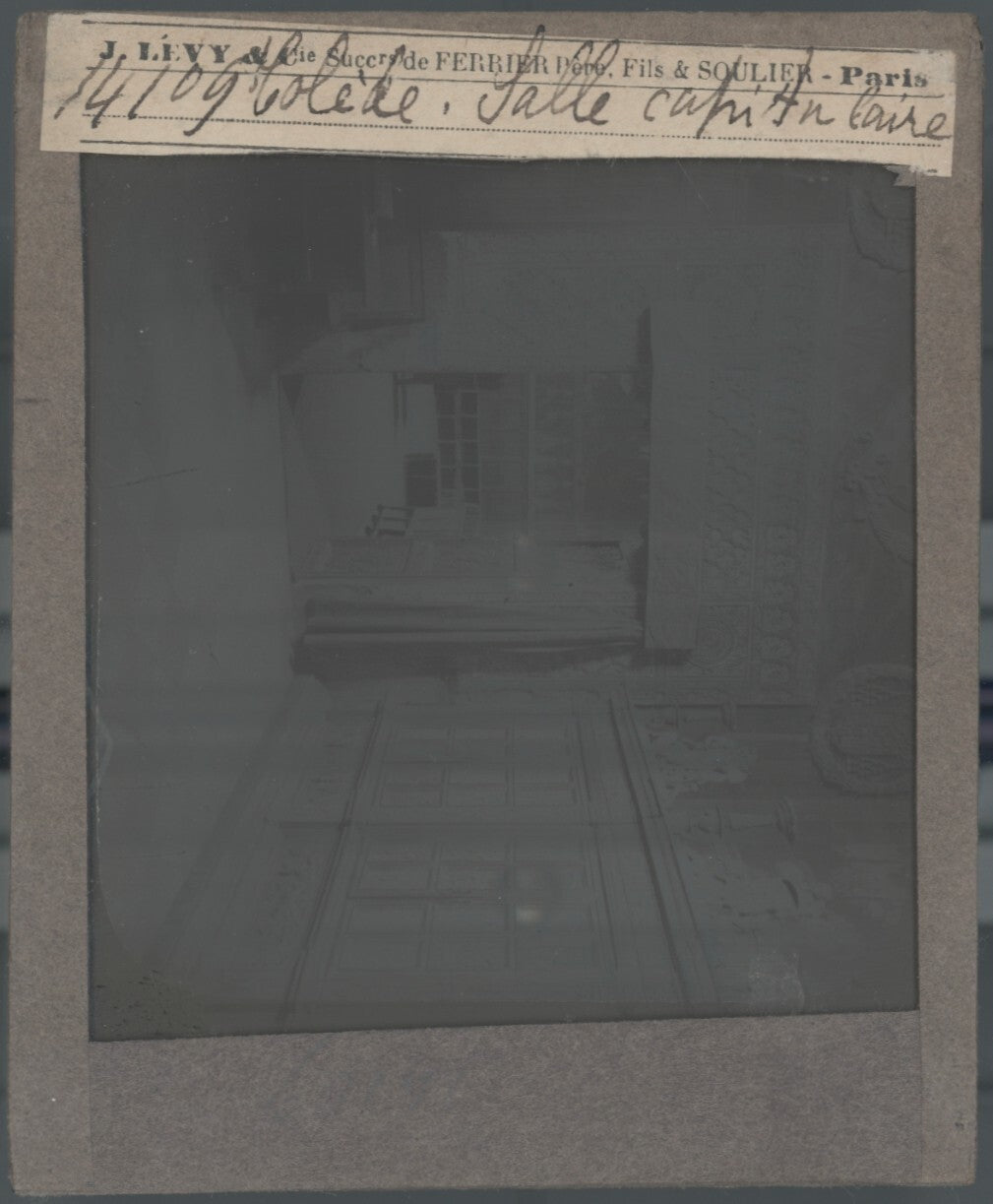 Salle capitulaire, Tolède, Espagne, photo plaque de verre, positif 8,5x10 cm