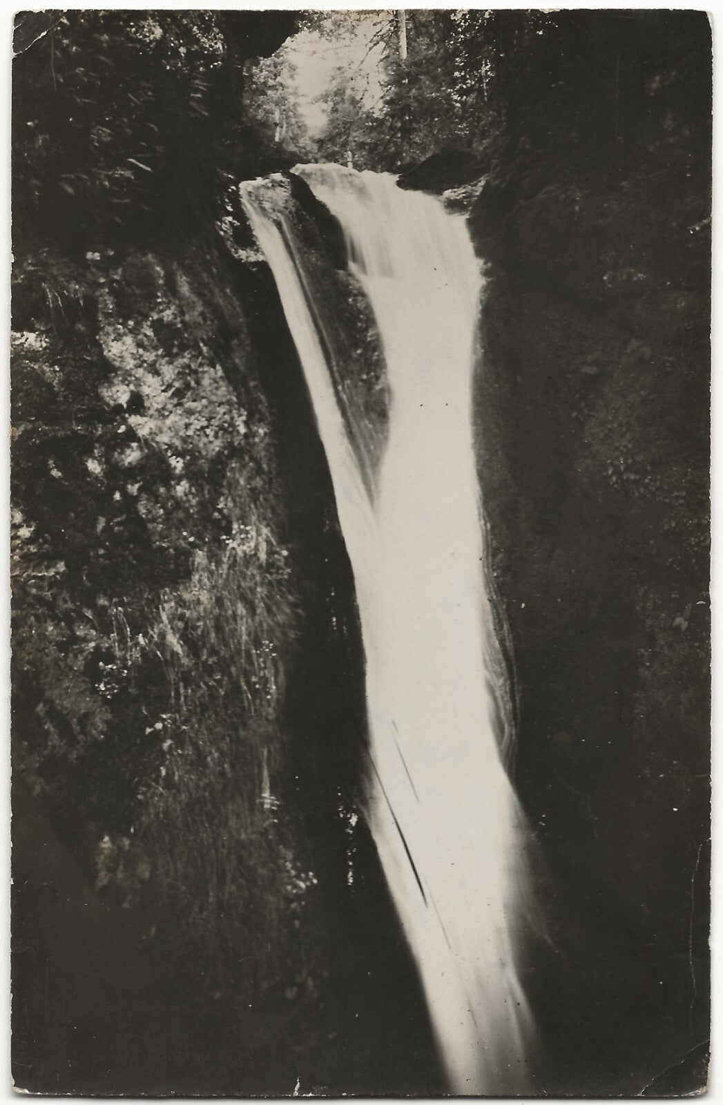 Plaque verre photo négatif noir & blanc 9x14 cm, Cascade du Plat à Barbe, eau