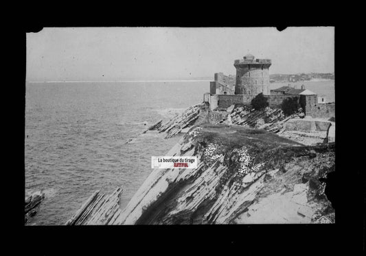 Plaque verre photo ancienne négatif noir et blanc 13x18 cm Saint Jean De Luz