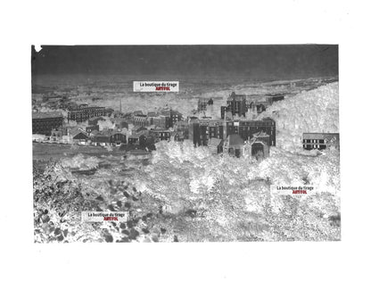 Plaque verre photo ancienne négatif 13x18 cm Châtel-Guyon + carte postale