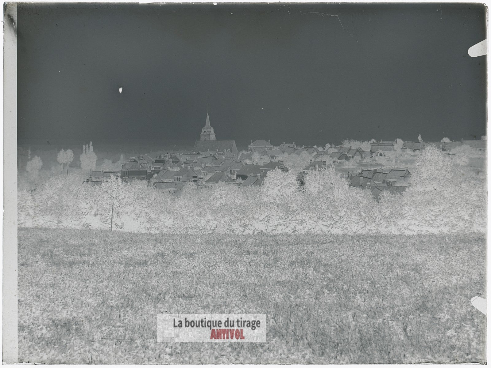 Lamnay, Sarthe, village France, plaque verre, photo ancienne, négatif 9x12 cm
