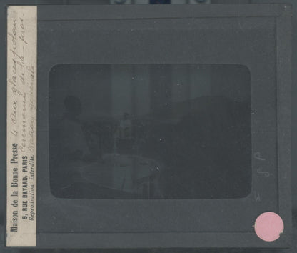 Cérémonie, prêtre, photo plaque verre, noir & blanc, positif 8,5x10 cm