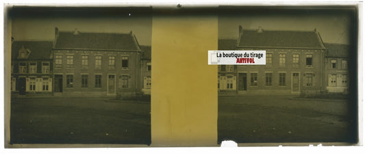 Voyage en Angleterre, Plaque verre stéréo, positif noir & blanc 4,5x10,7 cm