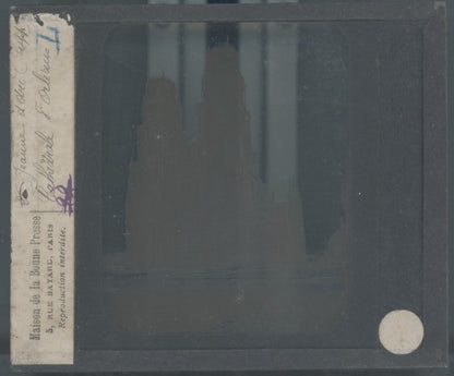 Cathédrale, Orléans, photo plaque verre, noir & blanc, positif 8,5x10 cm