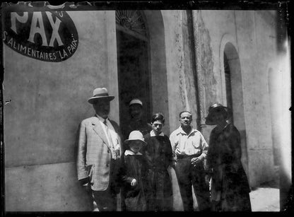 Plaque verre photo ancienne noir et blanc négatif 9x12 cm Pax Paix pâtes usine