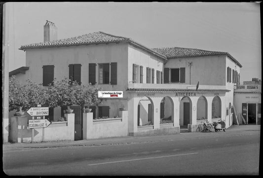 Bidart Atherbea, Plaque verre photo ancienne, négatif noir & blanc 10x15 cm