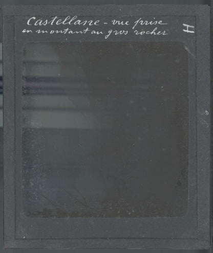 Village Castellane, Provence, photo ancienne plaque de verre, positif 8,5x10 cm