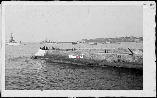 Saint-Jean-de-Luz, bateaux, Plaque verre photo, négatif noir & blanc 9x14 cm