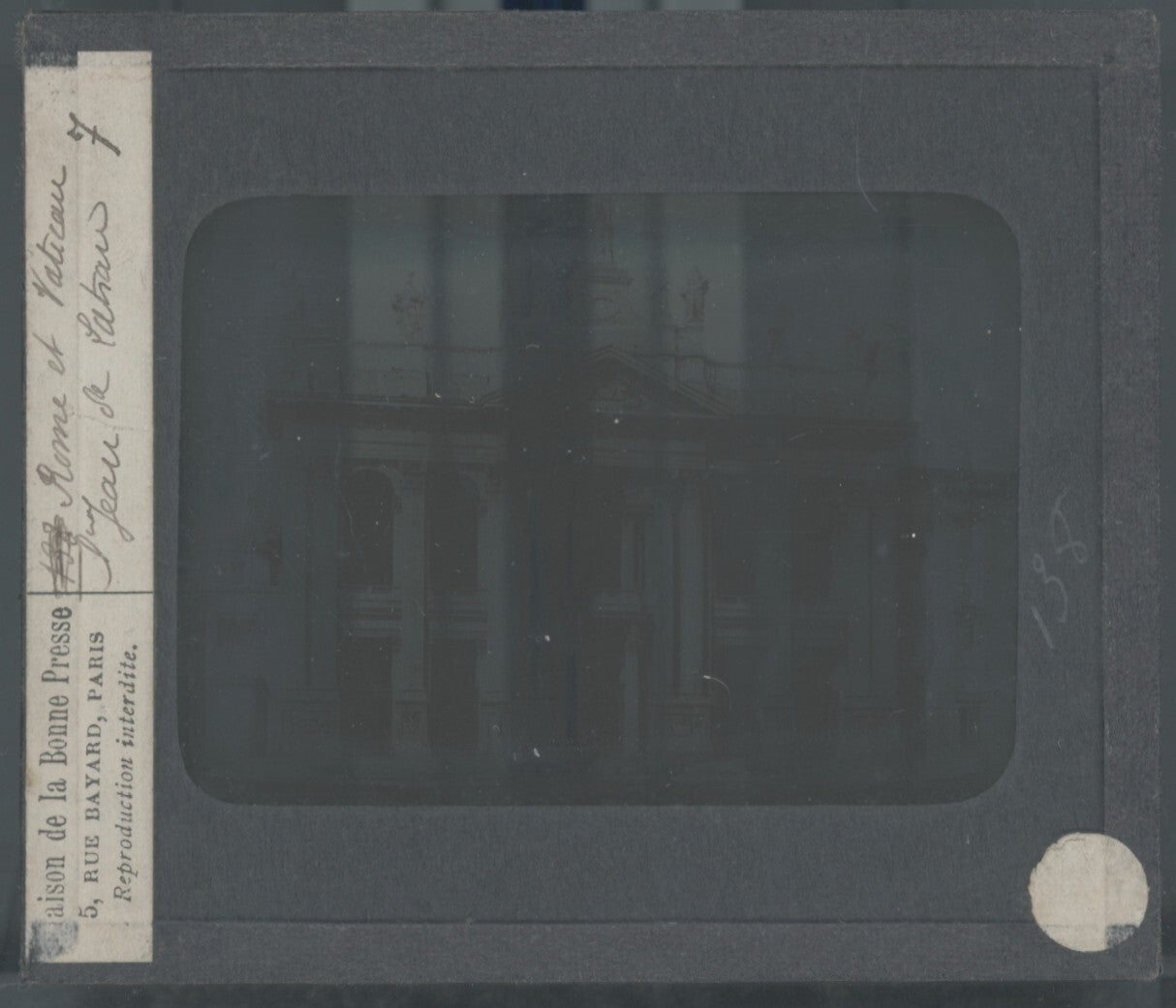 Saint-Jean-de-Latran, Rome, photo plaque verre, noir & blanc, positif 8,5x10 cm