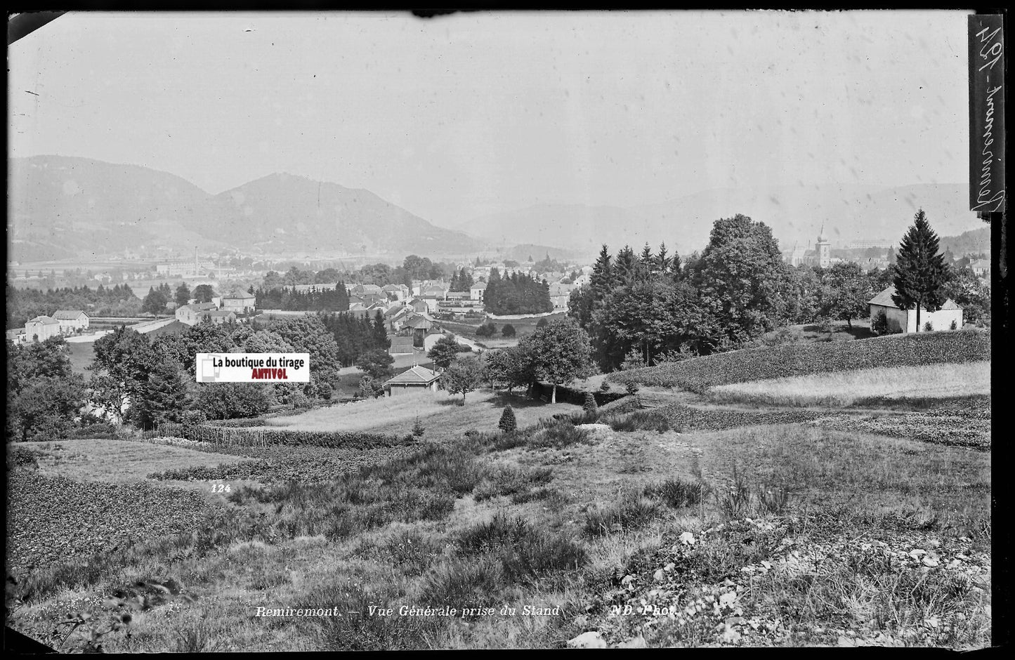 Remiremont, Neurdein, Plaque verre photo vintage, négatif noir & blanc 13x21 cm