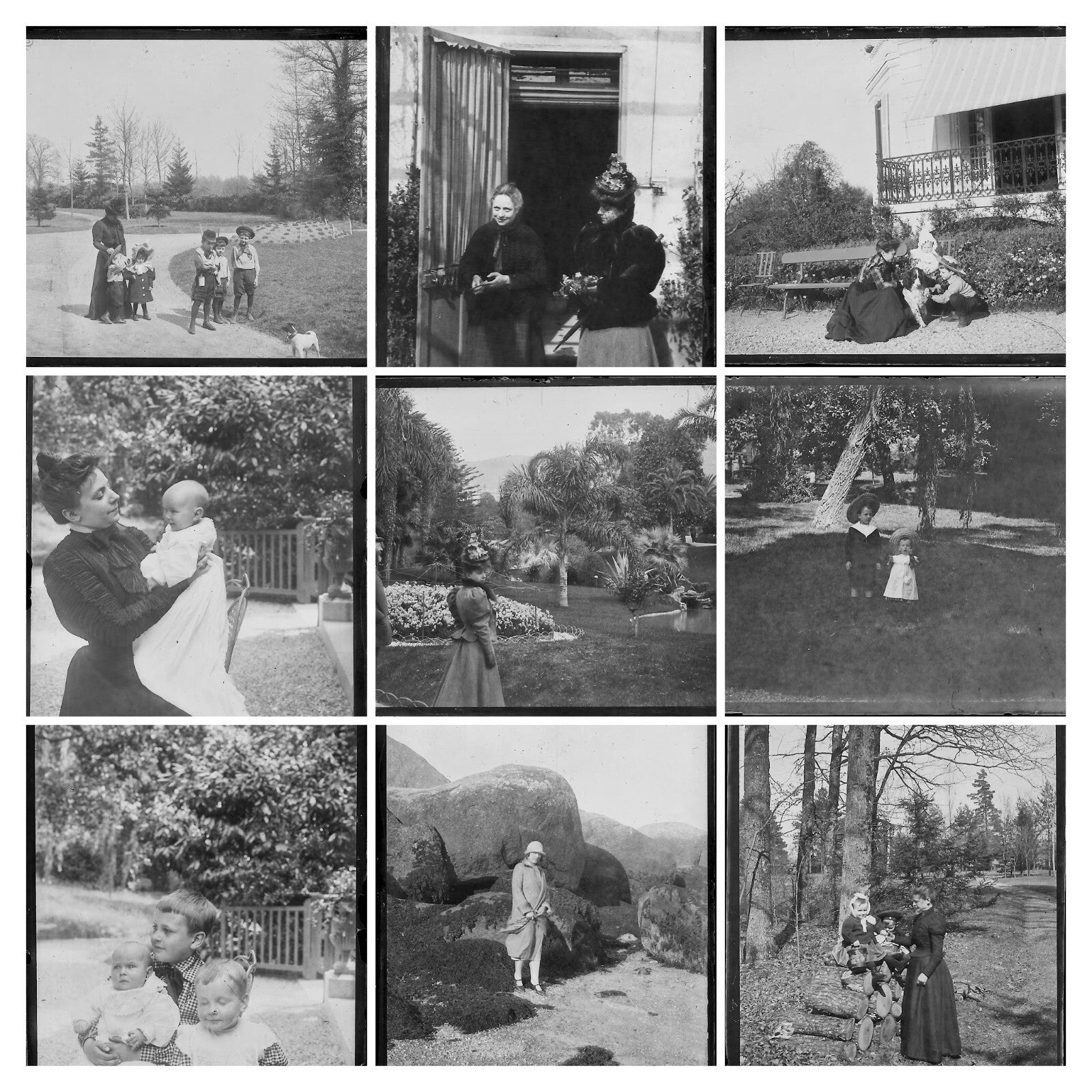 Bailly, France, château, photos plaque de verre, lot de 10 négatifs 6x9 cm