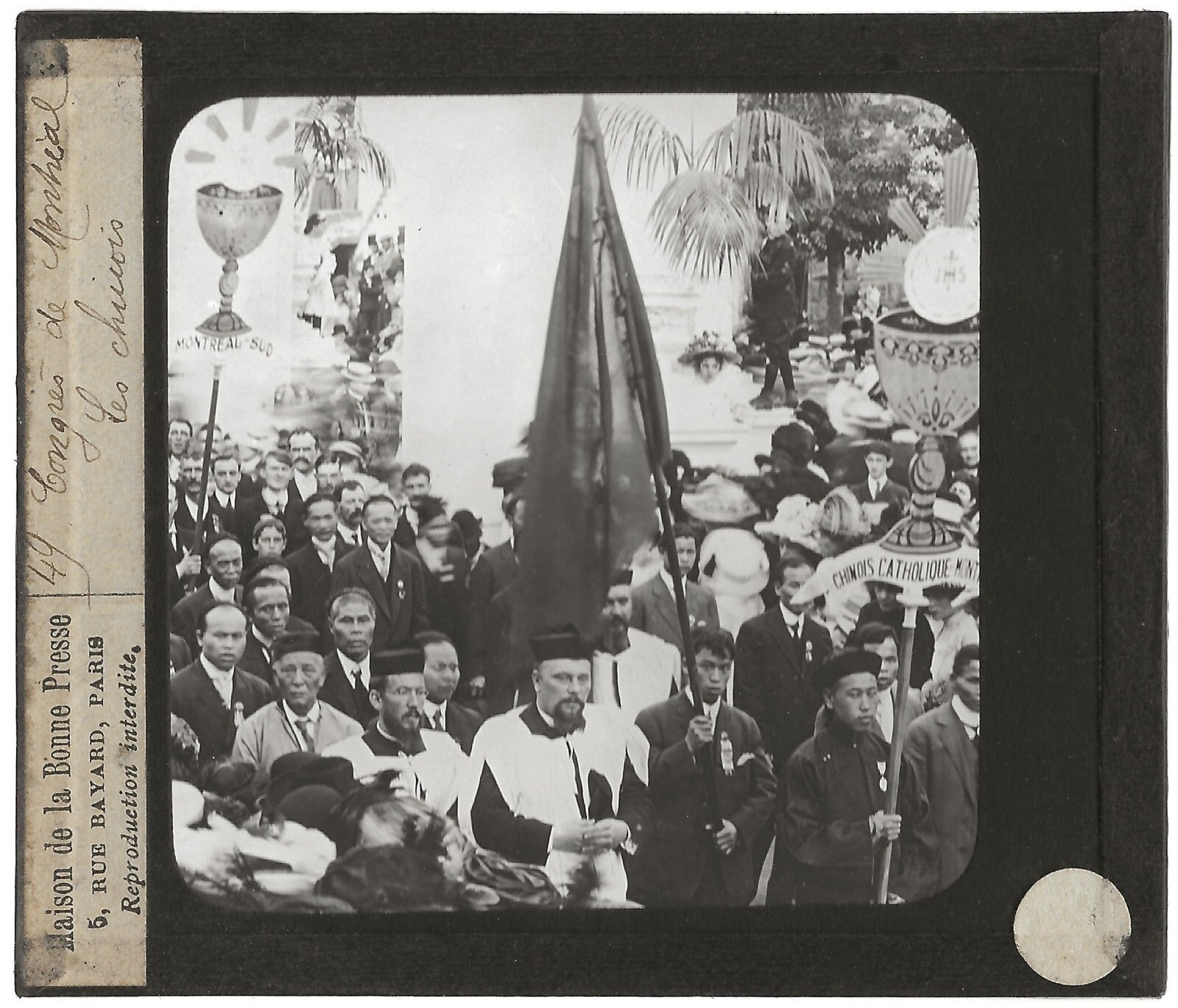 Les chinois, Canada Congrès Montréal, photo plaque de verre, positif 8,5x10 cm