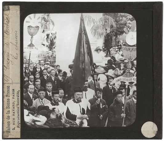 Les chinois, Canada Congrès Montréal, photo plaque de verre, positif 8,5x10 cm