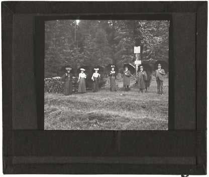 Femmes robe, nature, Gérardmer, Vosges, photo plaque de verre, positif 8,5x10 cm