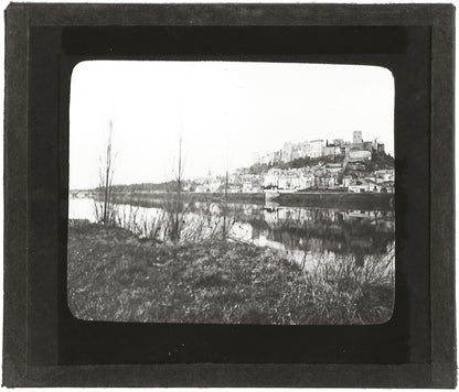Chinon, Vienne, France, photo ancienne plaque de verre, positif 8,5x10 cm