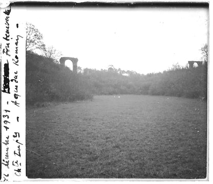 Aqueduc, Fontcouverte, Plaque verre photo stéréo, positif noir & blanc 6x13 cm