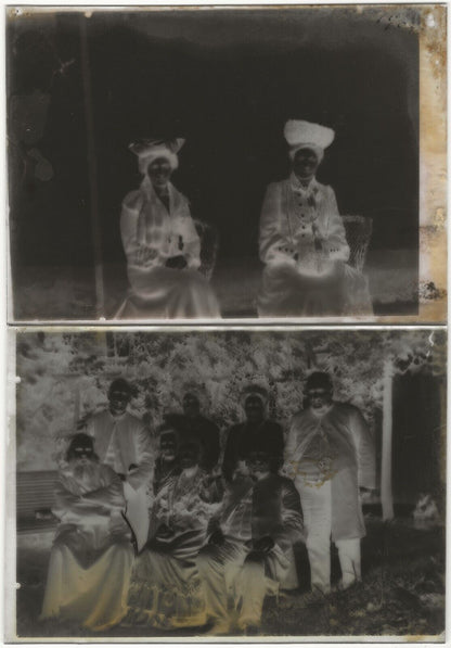 Personnages, photos anciennes plaque de verre, lot de 10 négatifs 13x18 cm