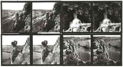 Paysages France, photos stéréoscopique plaques de verre, lot 10 positifs 7x13 cm