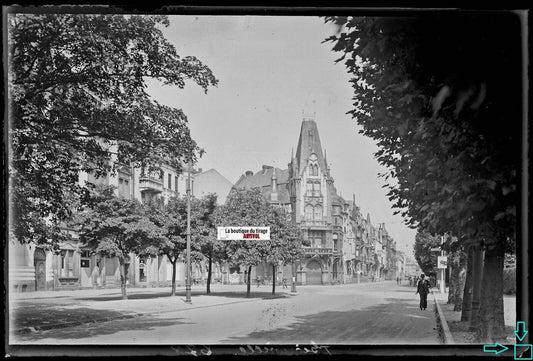 Thionville, Maréchal Pétain, Plaque verre photo, négatif noir & blanc 10x15 cm