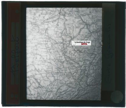 Carte générale, Belfort, photo plaque verre, noir & blanc, positif 8,5x10 cm